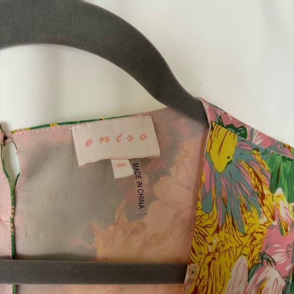 Pink and Green Floral Print Satin Cut Out Open Back Maxi Dress Size Medium - Picture 7 of 9